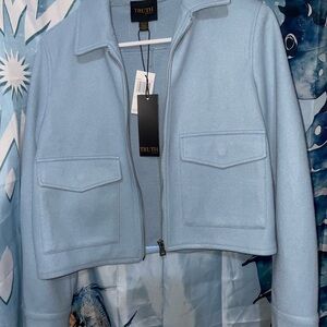 Truth Pale Blue Cropped Zip Jacket